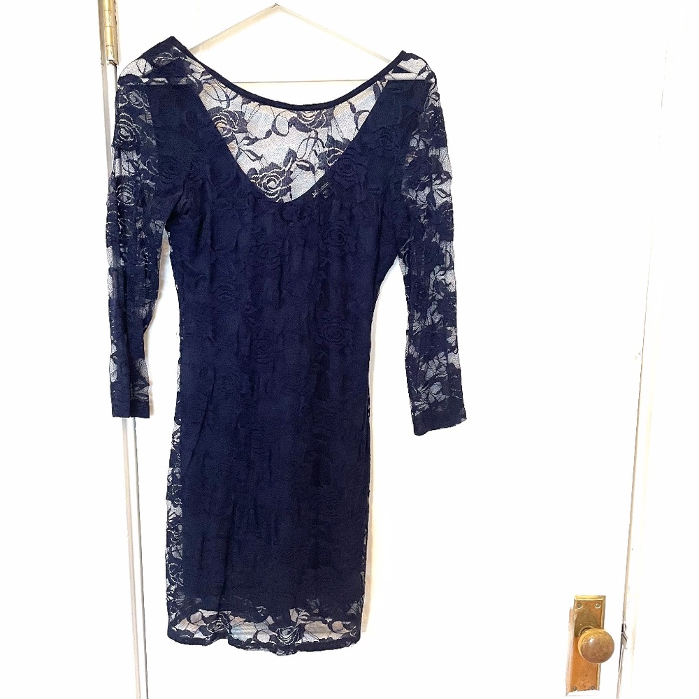 Long Sleeve Lace Mini Dress
